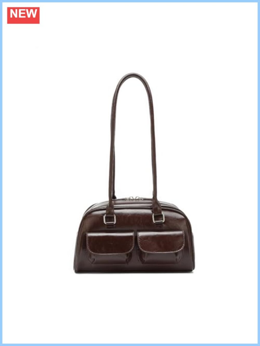 Y2K Retro Hobo Shoulder Bag Solid Zip Underarm Purse for Women